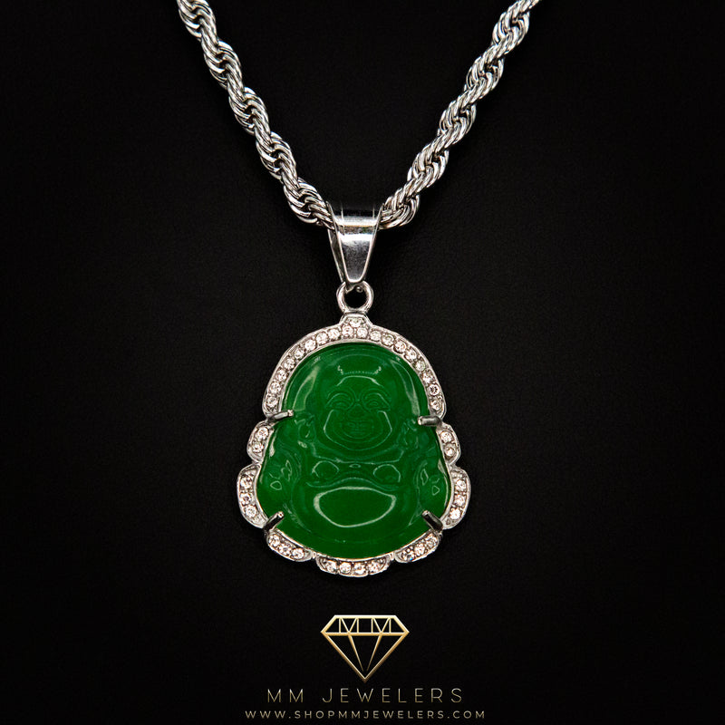 Buddha Pendant in White Gold