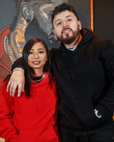 MM Diamond Embossed Logo Heavyweight Fleece Hoodie (Red)