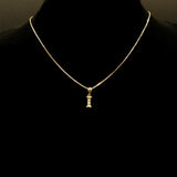 Letter Pendant & Box Chain in 10k Gold A-Z