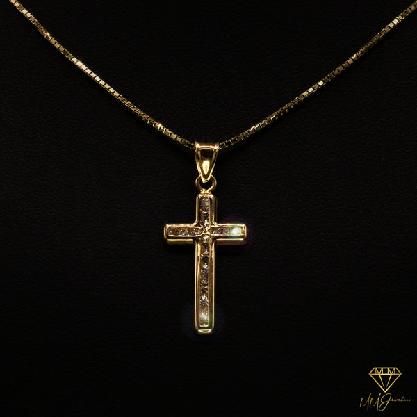 Iced Cross 10k Solid Gold
