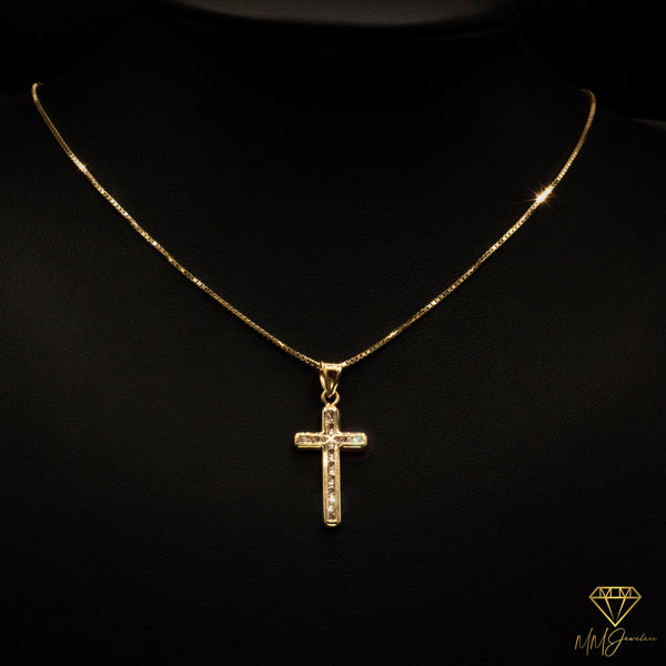 Iced Cross 10k Solid Gold