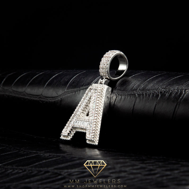 Letter Pendant in White Gold