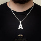 Letter Pendant in White Gold