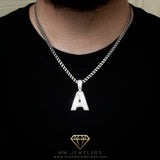 Letter Pendant in White Gold