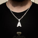 Letter Pendant in White Gold