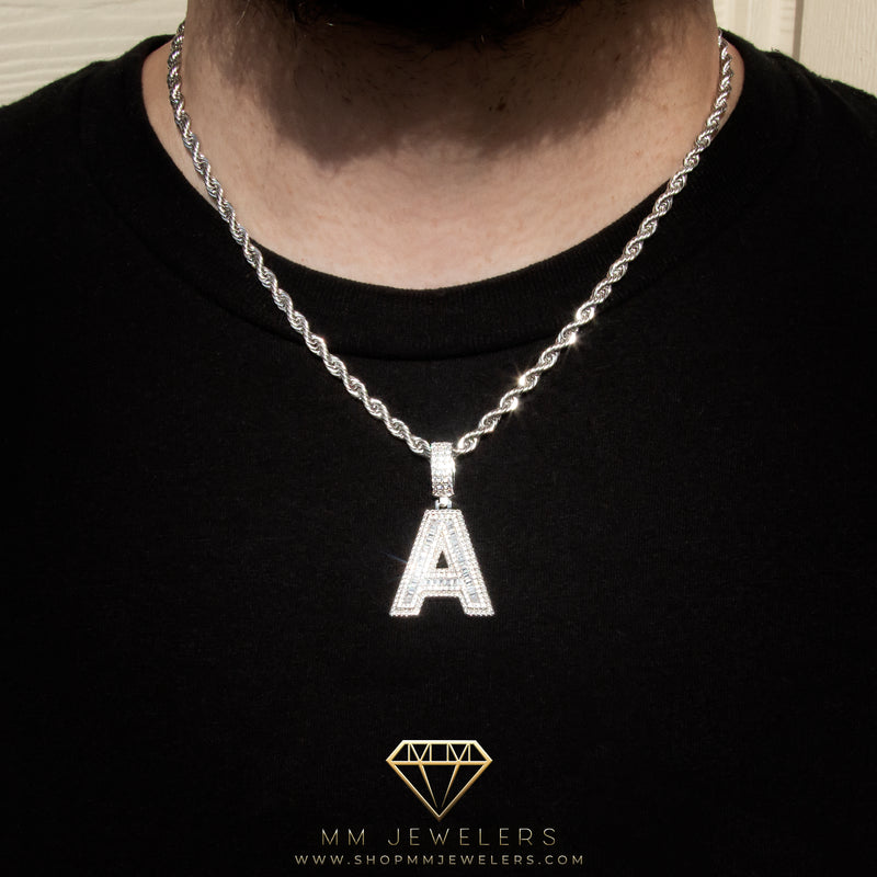 Letter Pendant in White Gold