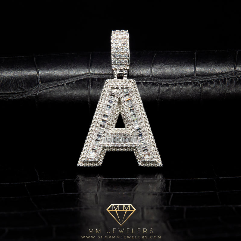 Letter Pendant in White Gold