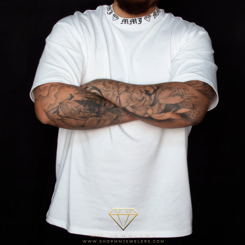 MMJ Diamond Collar Oversized White T-Shirt