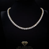 Micro Cluster Tennis Necklace in Yellow Gold