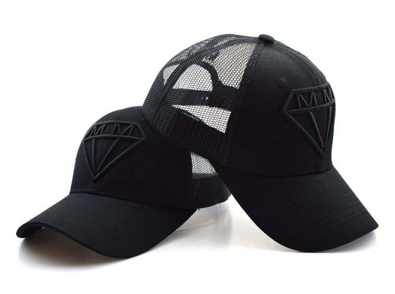 MMJ Diamond Logo Mesh Cap (Black on Black)