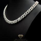 Prong Link Choker (12mm) White Gold