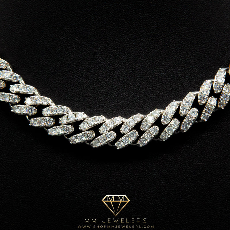 Prong Link Choker (12mm) White Gold
