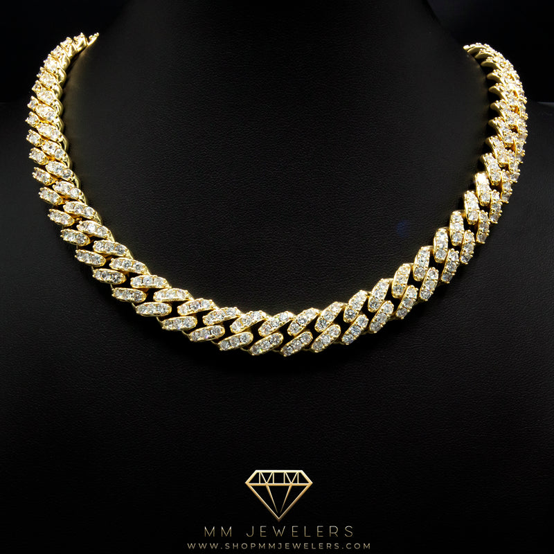Prong Link Choker (12mm) Yellow Gold