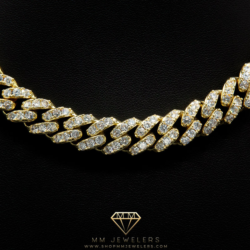 Prong Link Choker (12mm) Yellow Gold