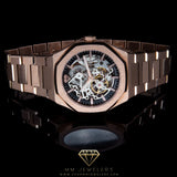 MMJ Skeleton Automatic Timepiece in Rose Gold