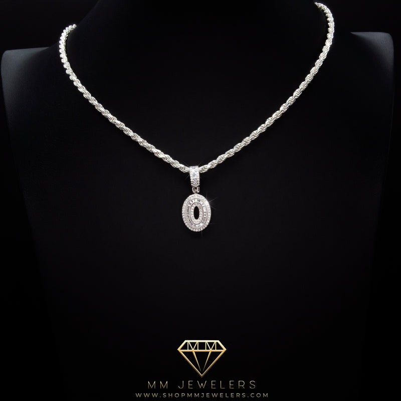 #0 Pendant & Rope Chain in Sterling Silver