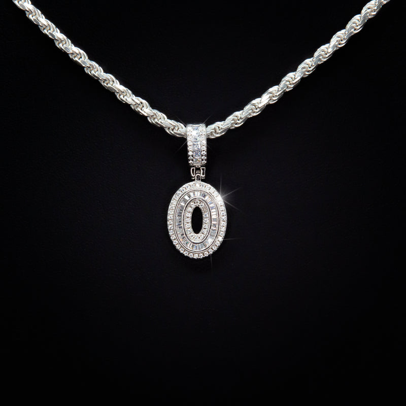 #0 Pendant & Rope Chain in Sterling Silver