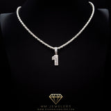 #1 Pendant & Rope Chain in Sterling Silver