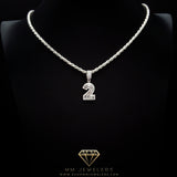 #2 Pendant & Rope Chain in Sterling Silver