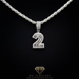 #2 Pendant & Rope Chain in Sterling Silver
