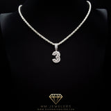 #3 Pendant & Rope Chain in Sterling Silver