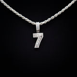 #7 Pendant & Rope Chain in Sterling Silver