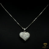 Sterling Silver Curved Heart Pendant
