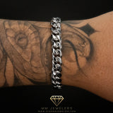 10mm Cuban Bracelet in White Gold