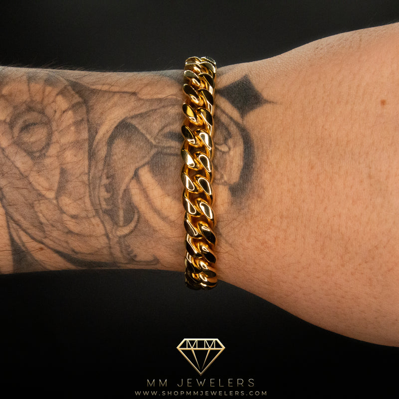 10mm Cuban Bracelet in Yellow Gold