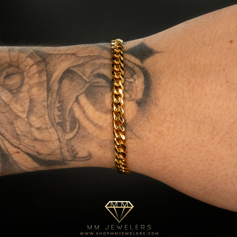 6mm Cuban Bracelet in Yellow Gold