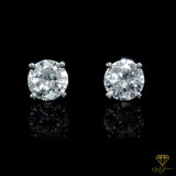 Sterling Silver Round Cut Solitaire Studded Earrings