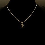 Letter Pendant & Box Chain in 10k Gold A-Z