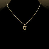 Letter Pendant & Box Chain in 10k Gold A-Z