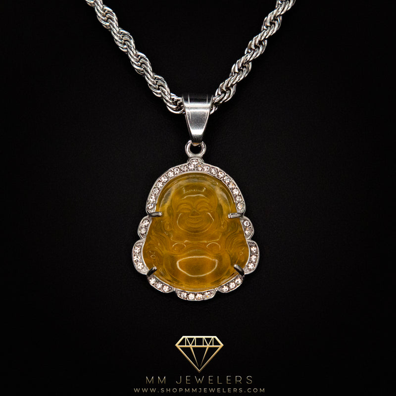 Buddha Pendant in White Gold