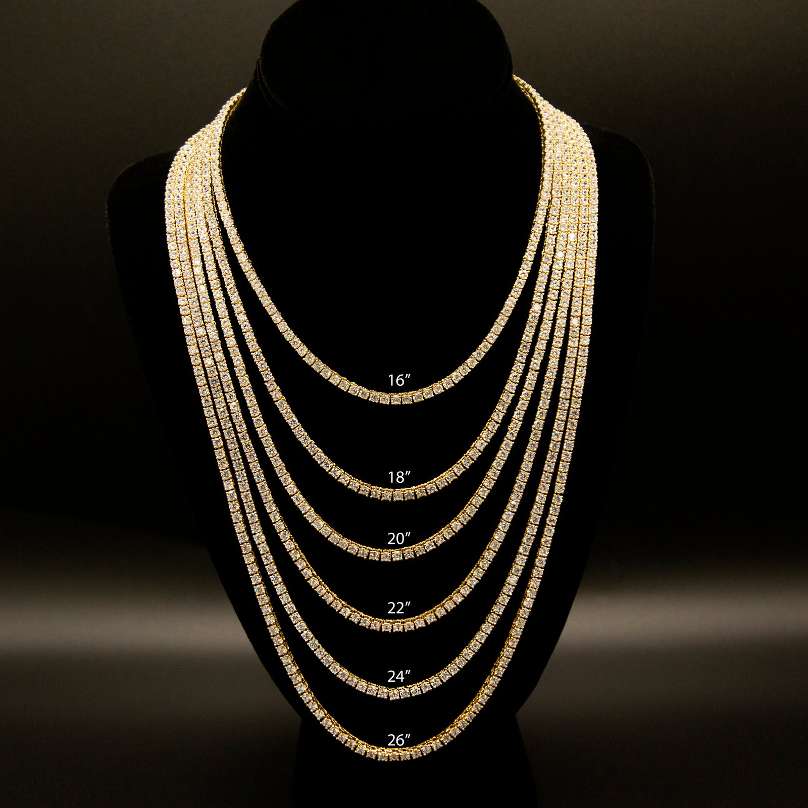 Dual 3mm Tennis Chain Bundle Yellow Gold – MMJ